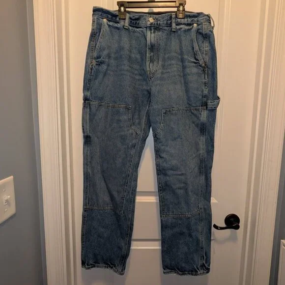 Abercrombie & Fitch 90s Loose Baggy Workwear Carpenter Relaxed Fit Jeans 34x32 - Picture 7 of 10